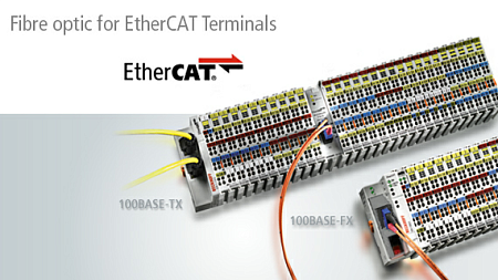 Beckhoff. EtherCAT-копплер с ID-коммутатором, одномодовый LWL разъём для модуля E-Bus (ELxxxx), длина между станциями до 20 км - EK1501-0010 Beckhoff
